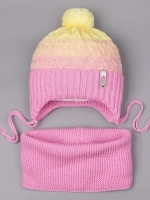 Шапка для девочки осенняя вязаная и снуд