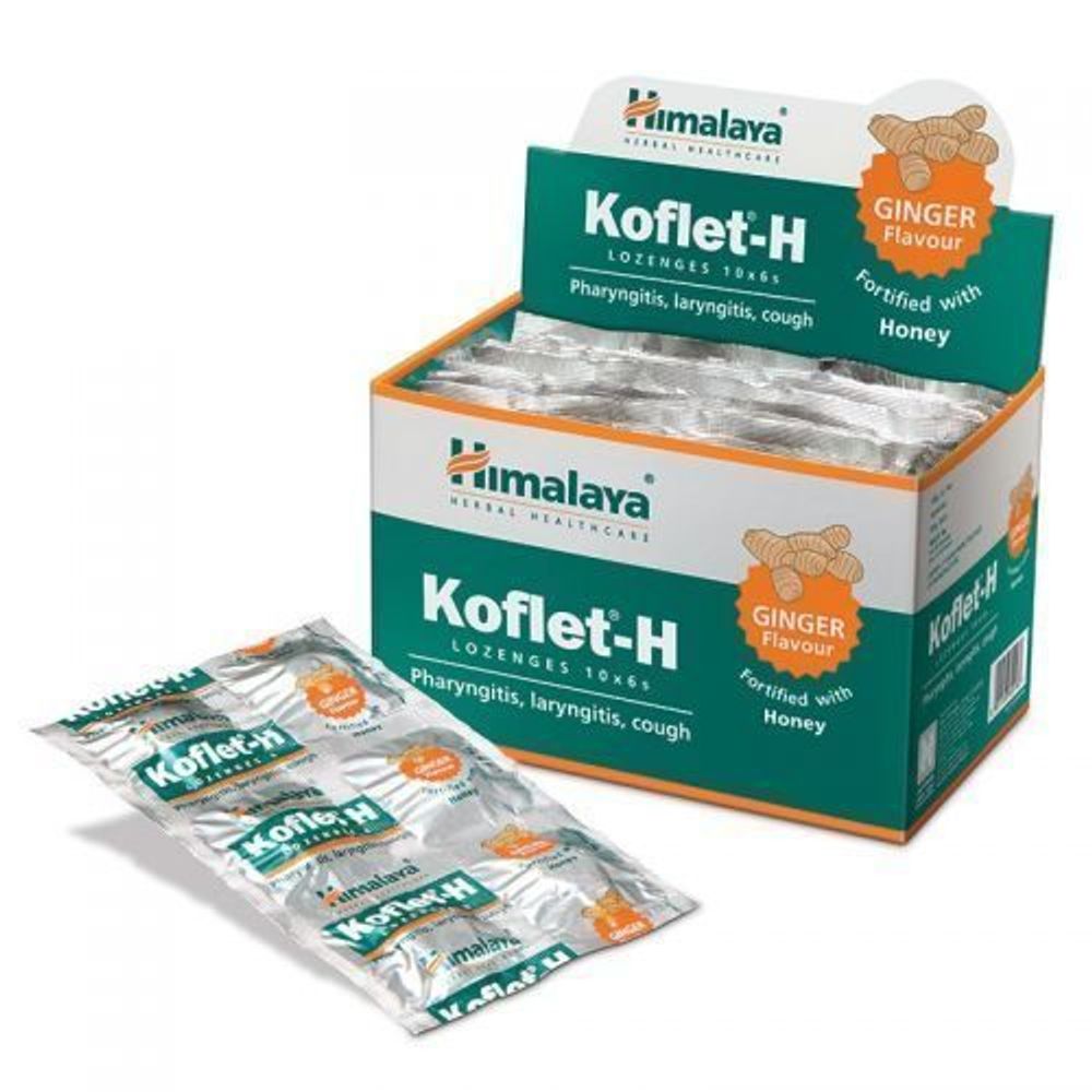 Леденцы для горла Himalaya Koflet Ginger Honey Имбирь Мед, 6 шт