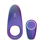Фиолетовое эрекционное виброкольцо с клиторальной подушечкой Infinity Ignite