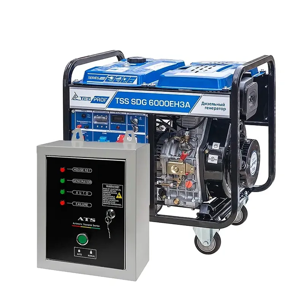ТСС SDG 6000EH3A дизель генератор с блоком АВР ТСС С 9000/400 077016/190048