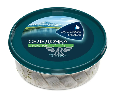 Сельдь ф/кус "Русское море" с УКРОПОМ 500г