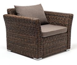 "Капучино" кресло из искусственного ротанга (гиацинт), цвет коричневый