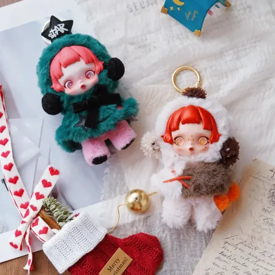 Мягкая игрушка брелок кукла Skullpanda Winter Symphony 15см