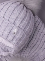 Шапка детская зимняя с помпоном и шарф