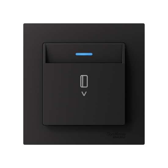 Выключатель карточный AtlasDesign 10А с подсветкой без задержки отключения механизм карбон SE ATN001014