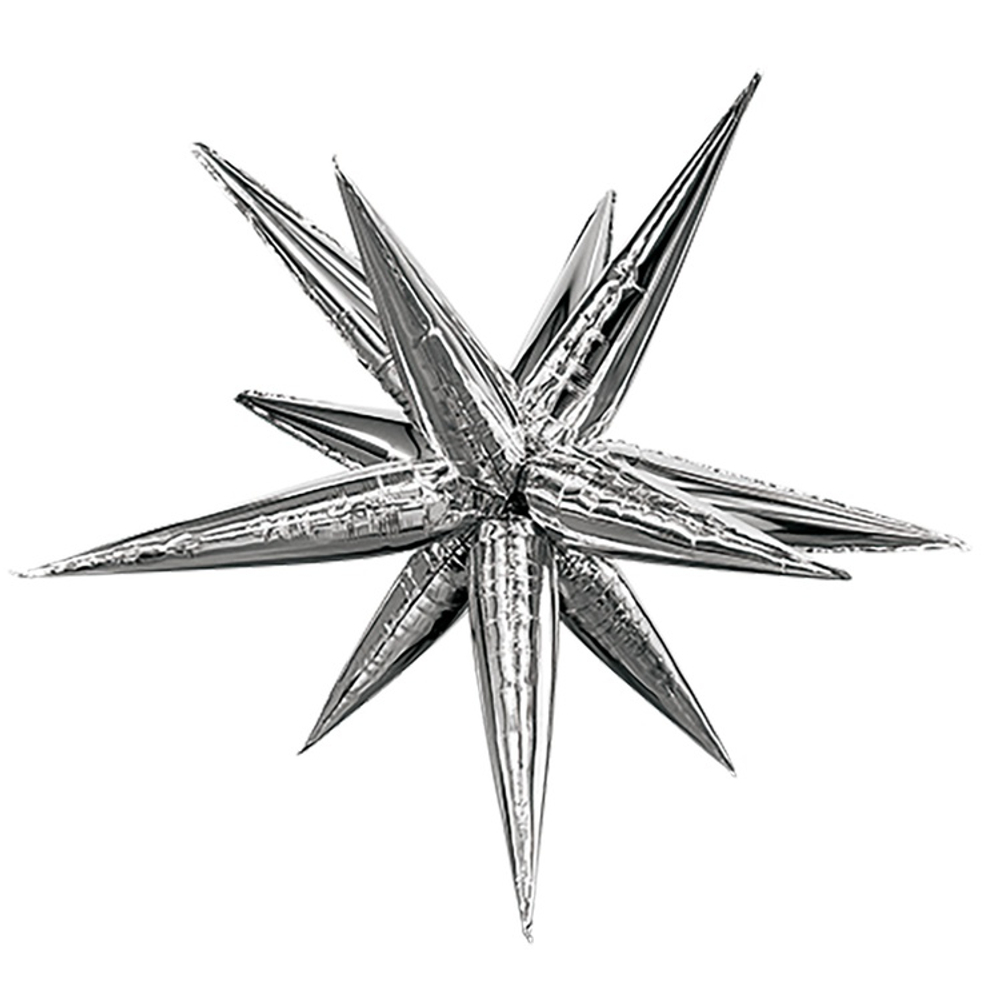 Шар фольгированный Звезда 3D 104 см (Серебряный)