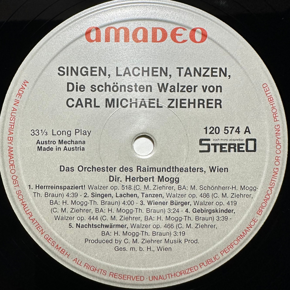 Карл Михаэль Цирер - Лучшие вальсы (Австрия 1983г.)