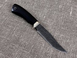 Нож "Скорпион", дамасская сталь, рукоять черный граб мореный