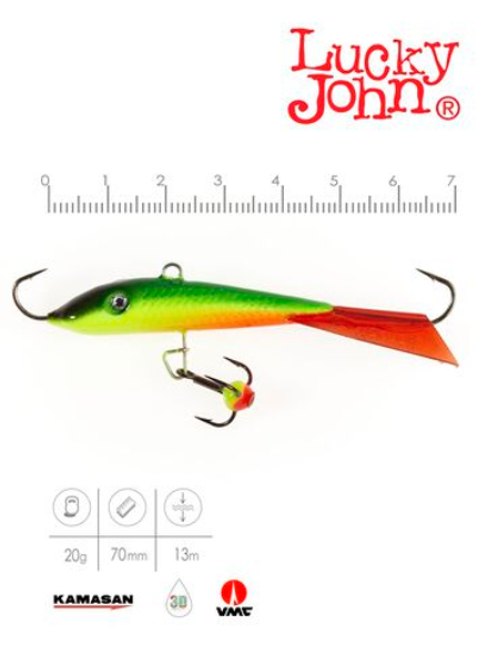 Балансир Lucky John FIN 5 с тр. 70мм/26RT блистер