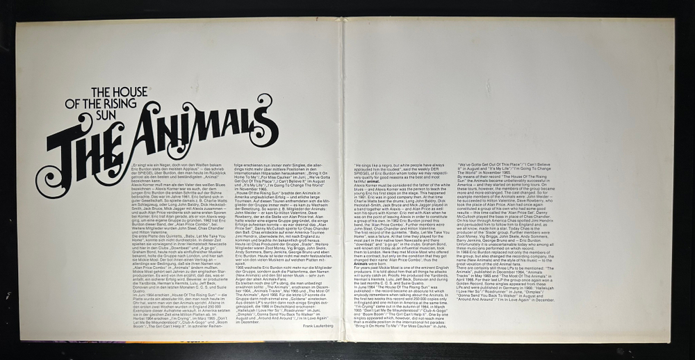 The Animals ‎– The House Of The Rising Sun 2LP (Германия 1972г.)