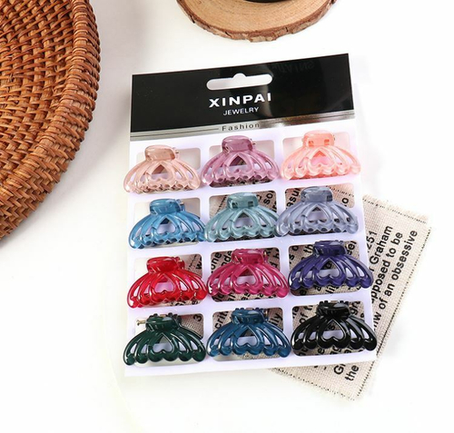 Заколка-краб для волос,ракушка, 1 шт, размер 3,5*2 см. Цвет Микс.