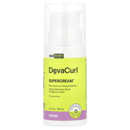 DevaCurl, Supercream ™, насыщенный определяющий крем с кокосом, для жестких локонов, 150 мл (5,1 жидк. Унции)