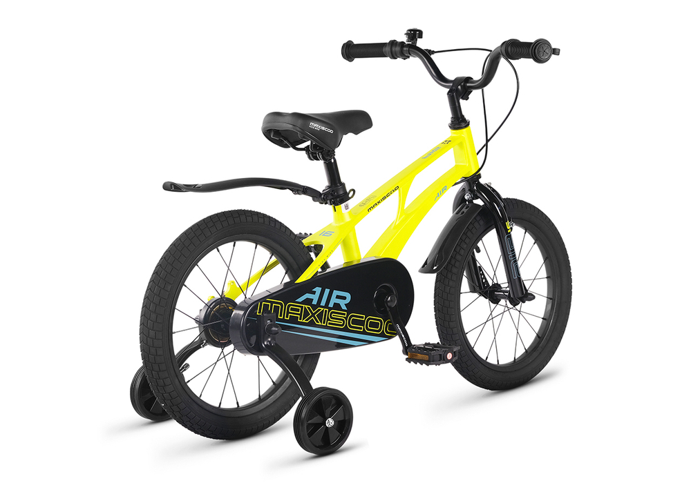 Велосипед 16'' Maxiscoo AIR Стандарт Плюс Желтый Матовый (2024)