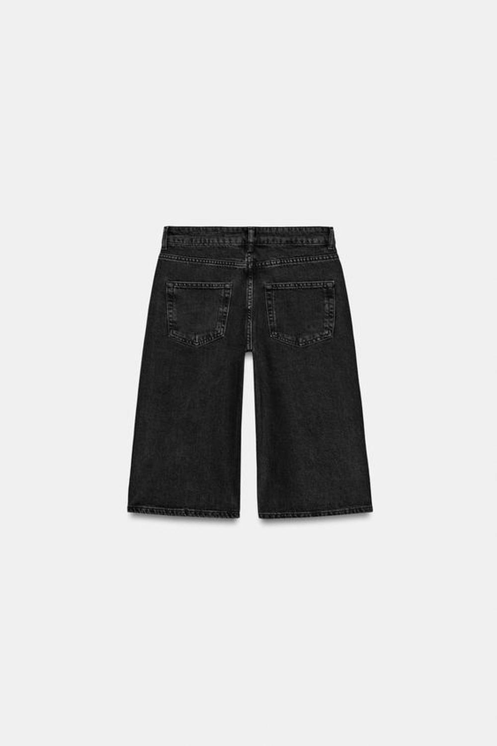 ZARA ДЖИНСОВЫЕ ШОРТЫ СО СРЕДНЕЙ ПОСАДКОЙ — ZW COLLECTION, ЧЕРНЫЙ