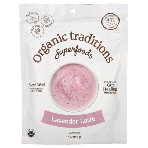 Organic Traditions, Superfoods, латте с лавандой, 150 г (5,3 унции)