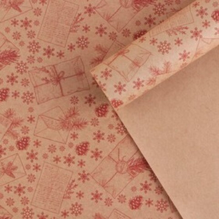 Бумага упаковочная крафтовая «Ретро письма», 50 × 70 см