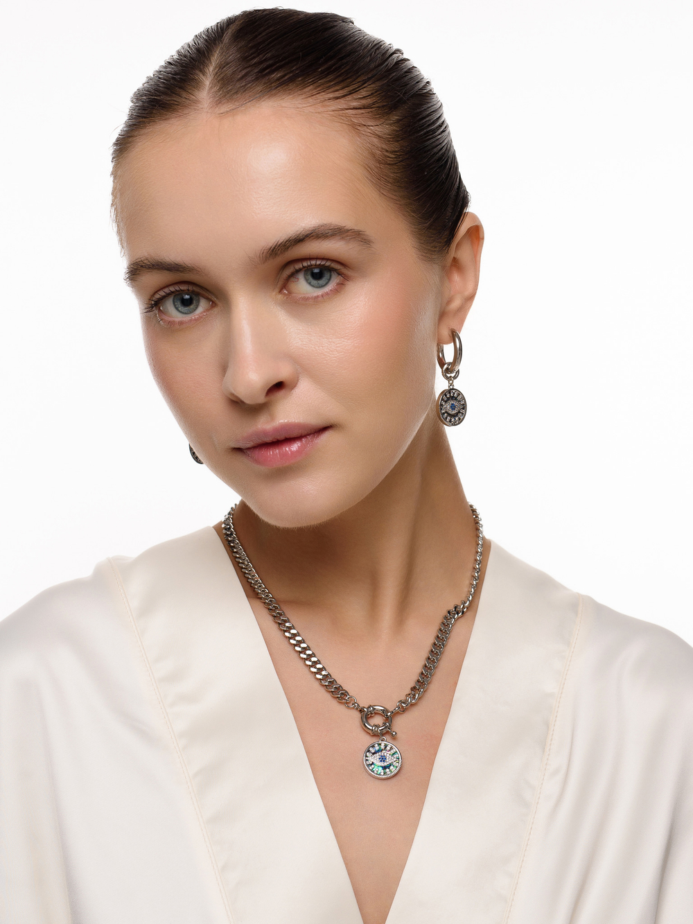 Серьги "Eye" Silver