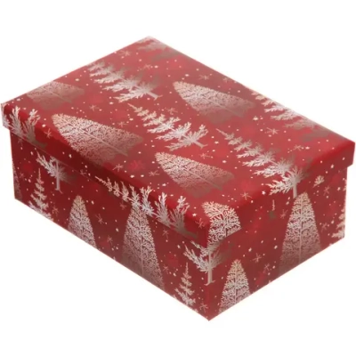 Коробка подарочная «Веселые елочки» 19*13*7,5 см