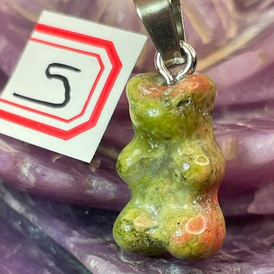 36937 Унакит Кулон Мишка 10*17мм