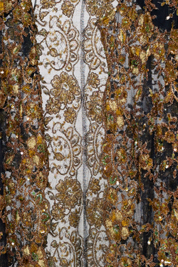 Черно-золотая кружевная накидка с вышивкой