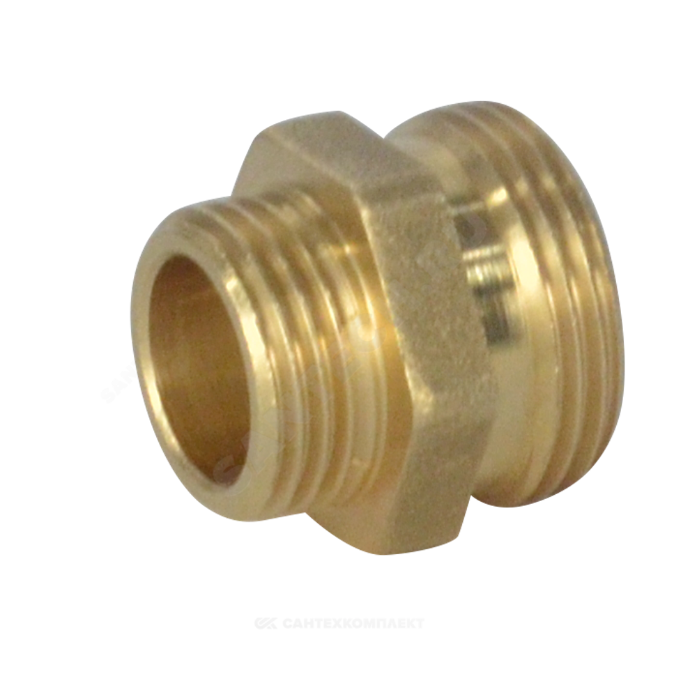 Ниппель латунь переходной Ду 20х15 (3/4"х1/2") под евроконус НР R180R Giacomini R180RY017