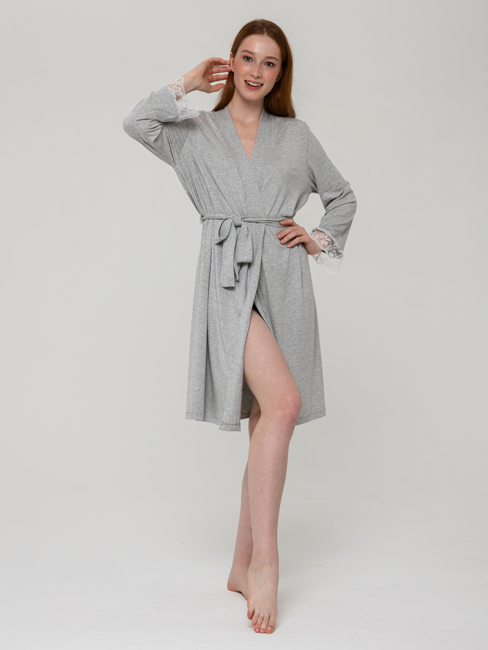 Халат Хл-301/серый-меланж