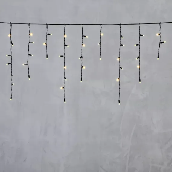 Светодиодная бахрома с колпачком 3,1*0,5 м., 120 теплых белых LED ламп, черный провод ПВХ, IP65, LTC (PIL120CAP-11-2WW)