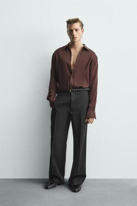 ZARA КОСТЮМНЫЕ БРЮКИ К СМОКИНГУ ИЗ ШЕРСТИ — LIMITED EDITION, ЧЕРНЫЙ