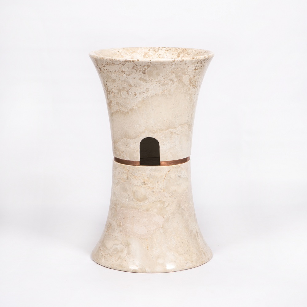 Раковина напольная из мрамора Pedestal Dandang Cream MN-03224 (50*50*90 см)