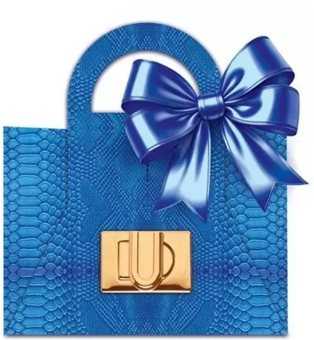 Конверт для денег А6 "Сумочка "Ультрамарин" с атласной лентой" 90000534 (Открытая планета)