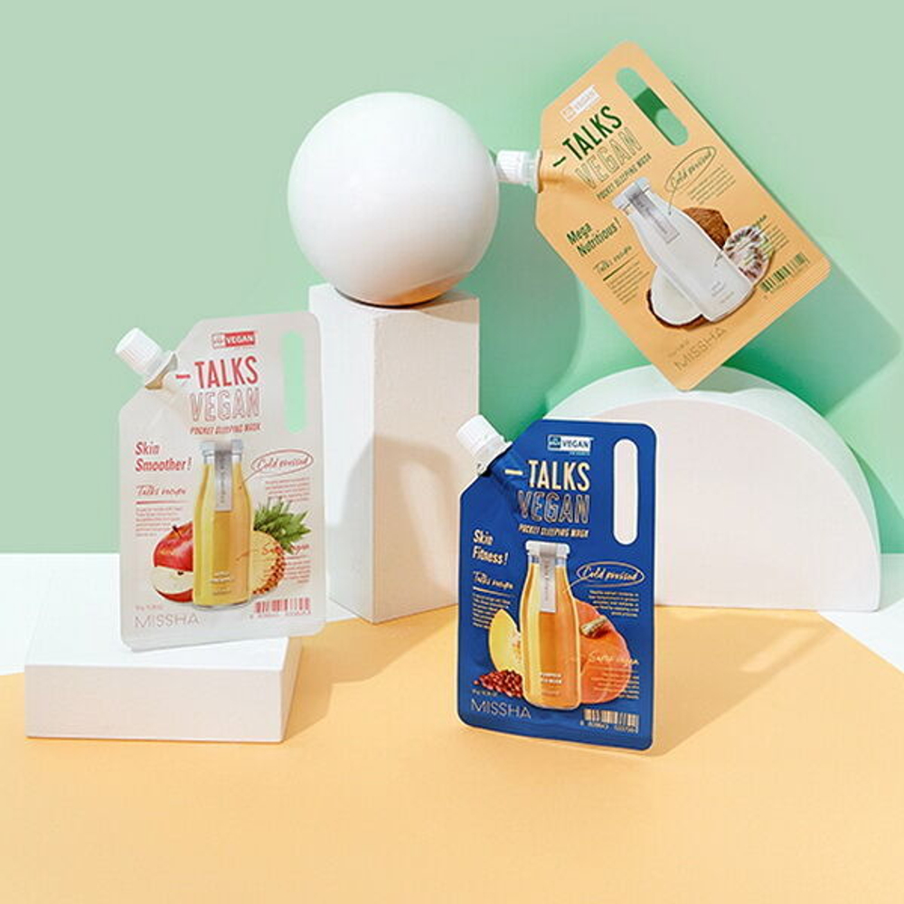Ночная кремовая укрепляющая маска Missha Talks Vegan Squeeze Pocket Sleeping Mask Skin Fitness, 10г