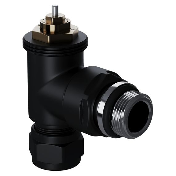 Набор термостатический угловой Royal Thermo Design Pro 15мм М30х1,5 (Черный) купить в Москве и Московской области по низкой цене с доставкой по России — (2) Набор термостатический угловой Royal Thermo Design Pro 15мм М30х1,5 (Черный) — (2)