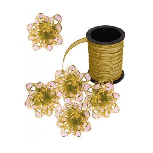 Набор Для Упаковки Лента, 1см*10м, 4 Бантика (золотая)