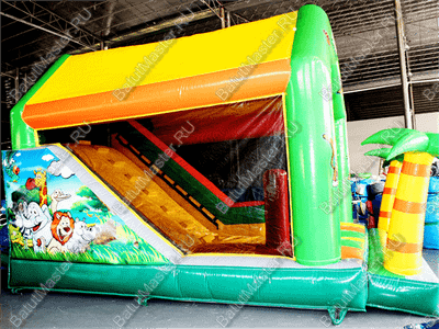 Коммерческий надувной батут "Зверинец с крышей"