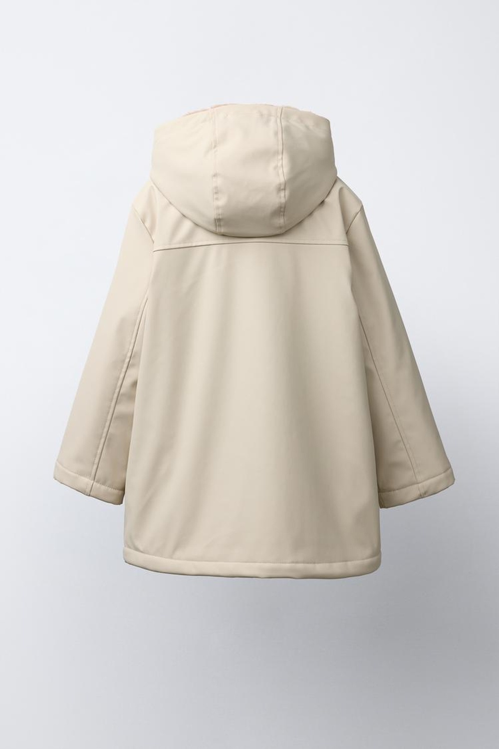 ZARA ПРОРЕЗИНЕННАЯ КУРТКА WATER REPELLENT С ЭФФЕКТОМ МЕХА, ПЕСОЧНЫЙ