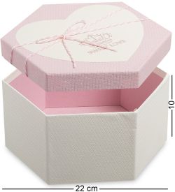 WG-35/3-A Коробка подарочная «Шестиугольник» цв.бел./роз.