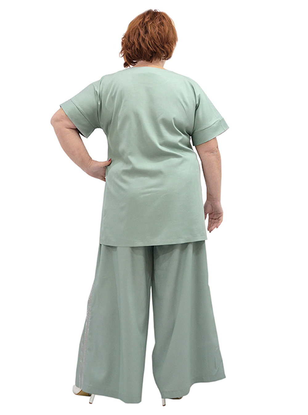 Широкие брюки из тенсела Полынь