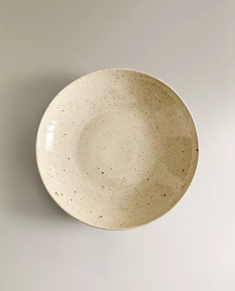 ZARA HOME ГЛУБОКАЯ ТАРЕЛКА ИЗ КЕРАМИКИ С УЗОРОМ В ГОРОШЕК, БЕЖЕВЫЙ