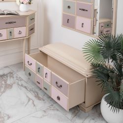 Банкетка Пандора 2 с ящиком Айвори Акварель