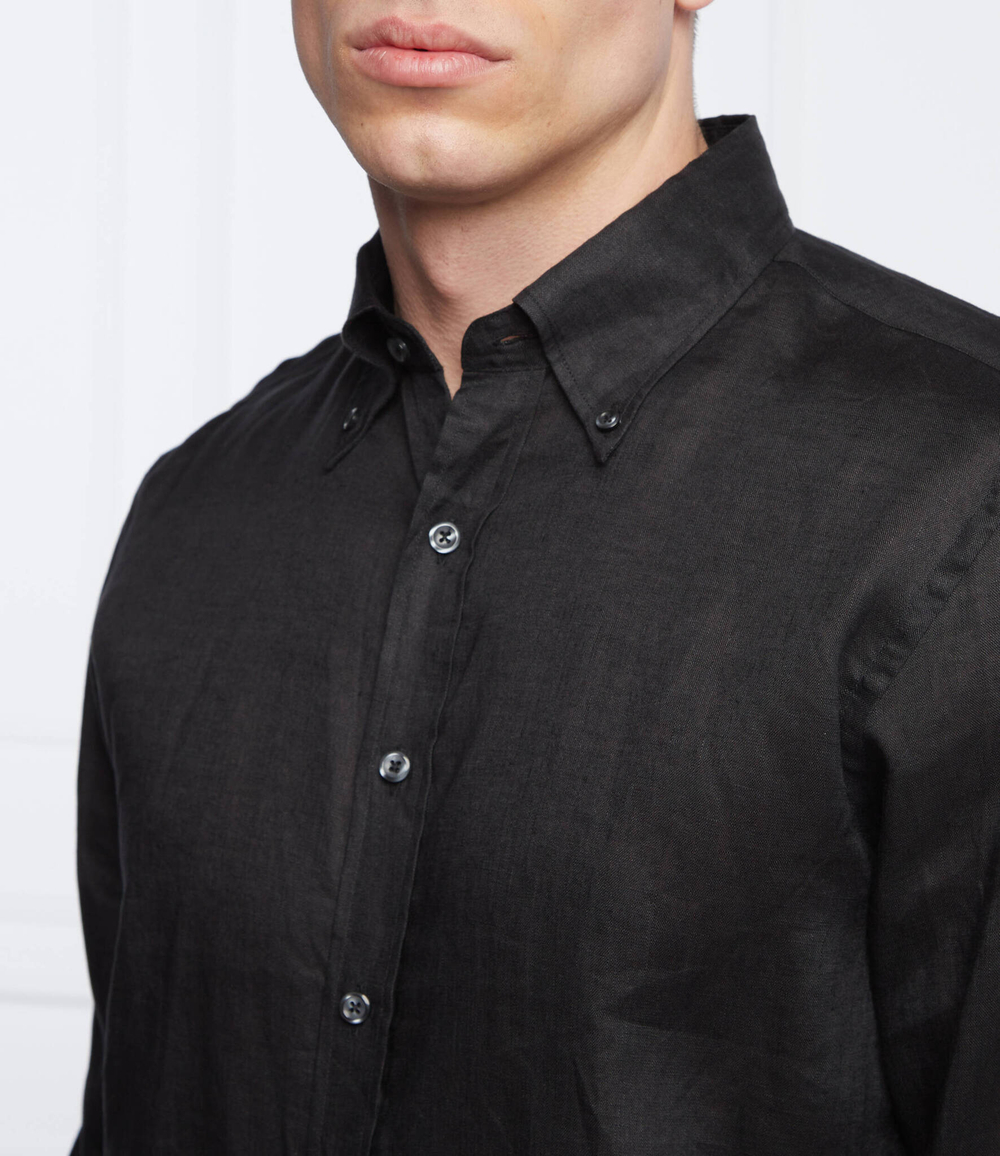 льняная рубашка harry 3 Oscar Jacobson - черный(11265036)