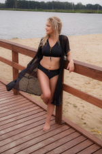 Пляжный бюстгальтер со шнуровкой (Размер: 80J) (Цвет: черный)