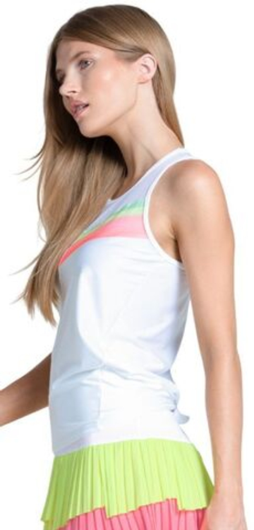 Женский топ теннисный Lucky in Love Sunset Spin Tie Back - белый