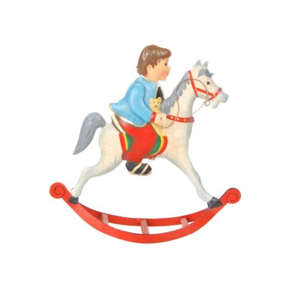Мальчик на лошади-качалке