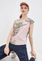 Футболка жен. AERONAUTICA 1880 розовый с хаки лого