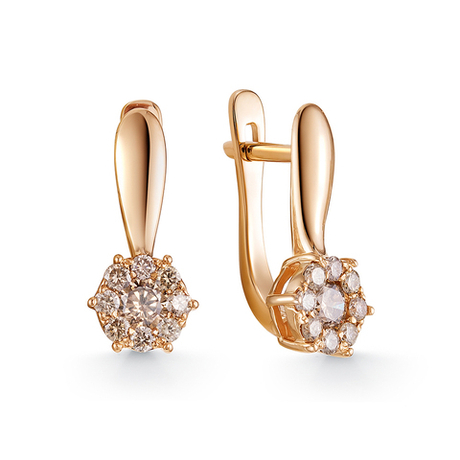 Серьги из золота 585 пробы с Бриллиантом