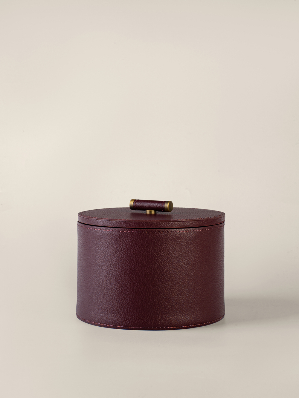 Шкатулка круглая Бордовая