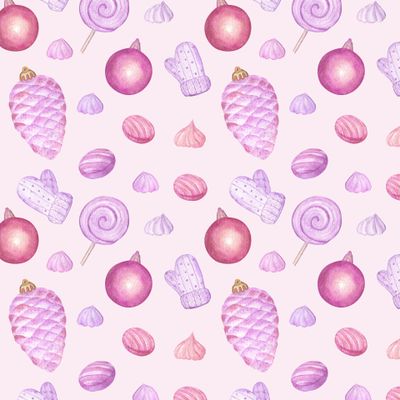 Рождественские украшения в розовом цвете