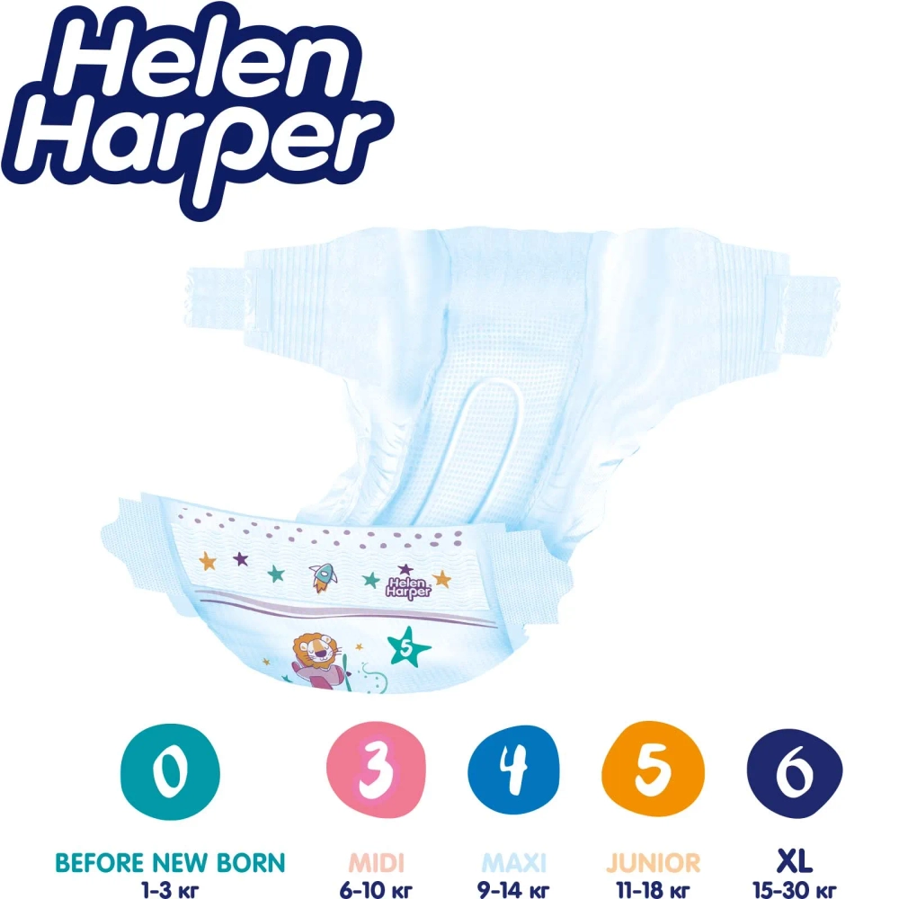 Подгузники Helen Harper 5 68 шт