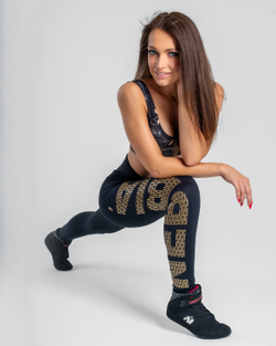 Лосины женские Nebbia 827 Gold Logo Print