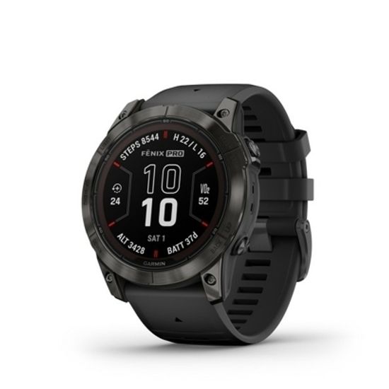 Часы Garmin Fenix 7X Pro - Sapphire Solar Edition, Carbon Gray DLC Titanium with Black Band 010-02778-11